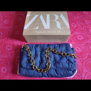 Zara Quilted Denim Bag